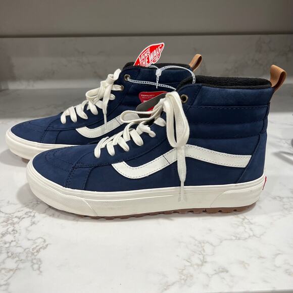 New VANS SK8 Hi Mte-1 High Top Platform Sneaker Navy Suede Lace Up Men's size 10 - Picture 1 of 6